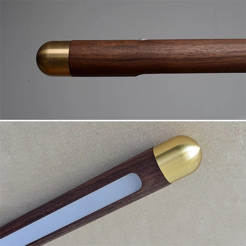 Wood Linear Pendant Light for Kitchen Island | Walnut or Ash 110 to 220 Cm (43 87″) Integrated Led Casalola Lights