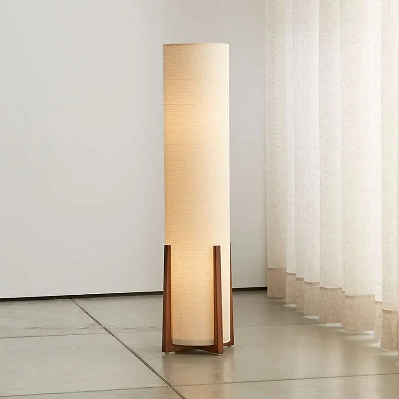 Wood Table Lamp or Floor with Linen Shade for Bedroom and Living Room | Japandi Dimmable Option Casalola Lights Luxury