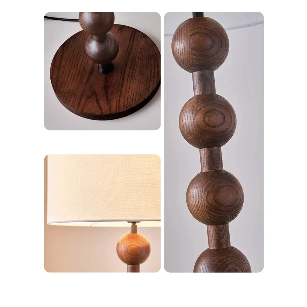 Smart Floor Lamp Wood Tone & Fabric Shade | 178cm Tall Remote App Control 2700k to 3500k Casalola Lights Luxury Lamps