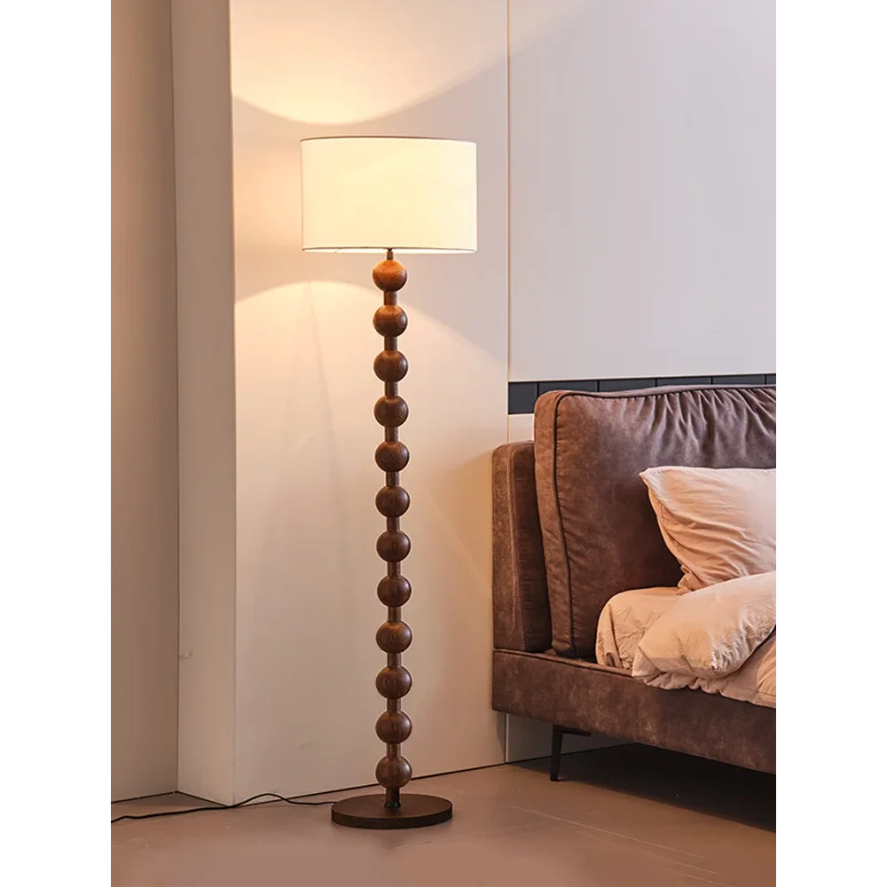 Smart Floor Lamp Wood Tone & Fabric Shade | 178cm Tall Remote App Control 2700k to 3500k Casalola Lights Luxury Lamps
