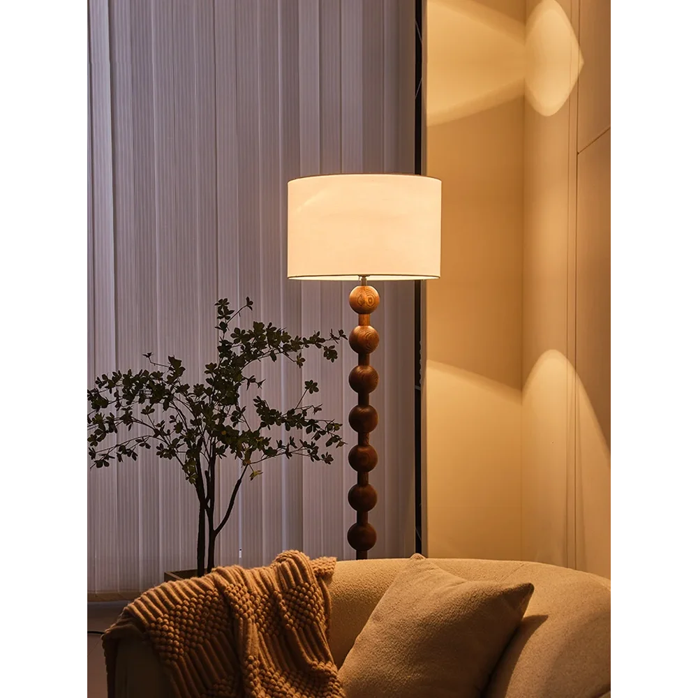 Smart Floor Lamp Wood Tone & Fabric Shade | 178cm Tall Remote App Control 2700k to 3500k Casalola Lights Luxury Lamps