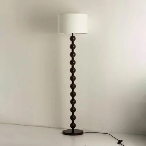 Smart Floor Lamp Wood Tone & Fabric Shade | 178cm Tall Remote App Control 2700k to 3500k Casalola Lights Luxury Lamps