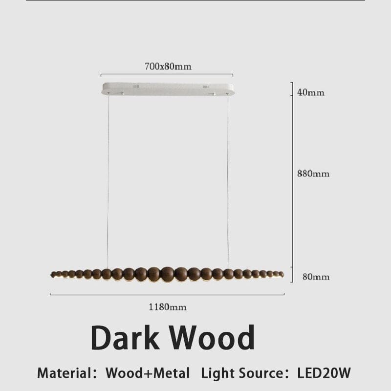 Wooden Beads Bar Pendant Lighting | Modern Led Kitchen Island Dining Room | Casalola - Lamps