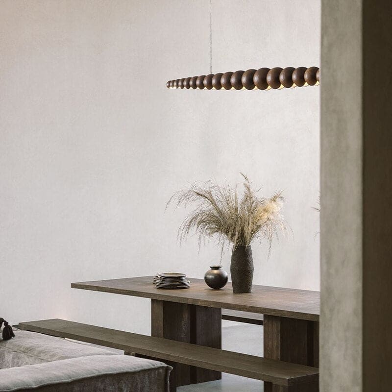 Wooden Beads Bar Pendant Lighting | Modern Led Kitchen Island Dining Room | Casalola - Lamps