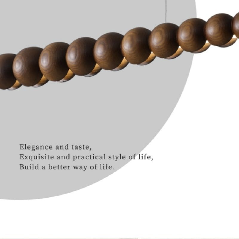 Wooden Beads Bar Pendant Lighting | Modern Led Kitchen Island Dining Room | Casalola - Lamps