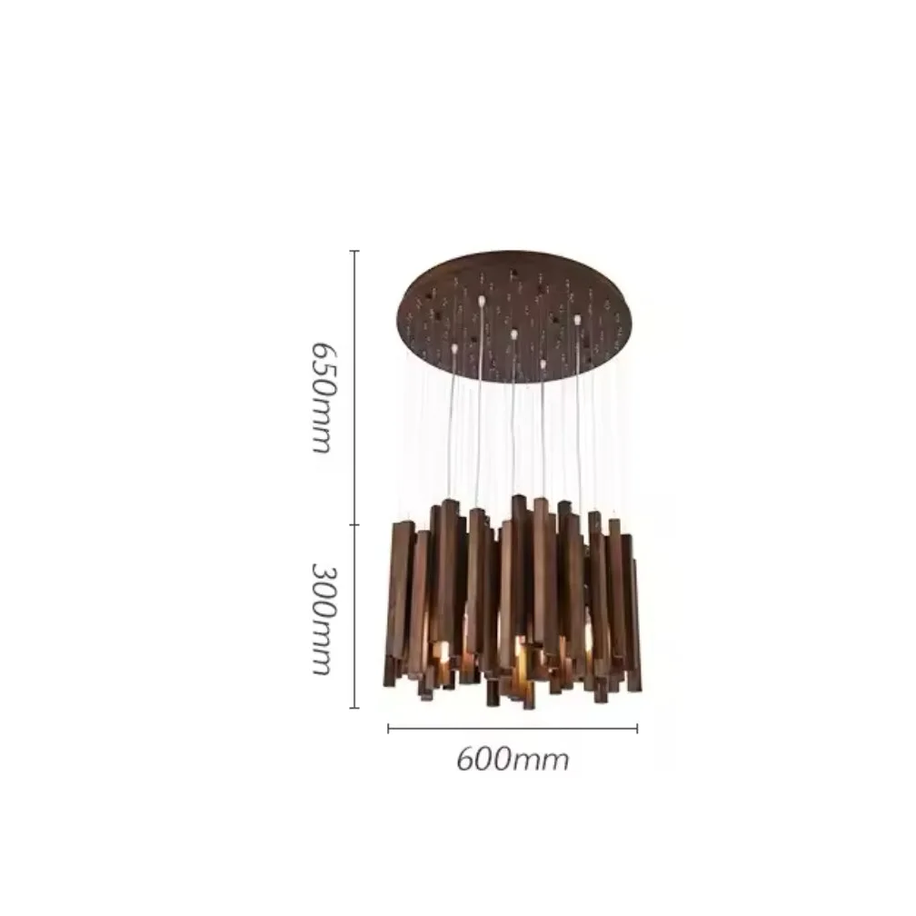 Wood Beam Pendant Light – Rustic Linear Chandelier for Dining Room Kitchen or Living