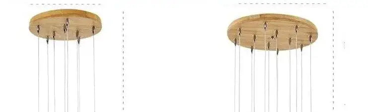 Wooden Sphere Pendant Lights for Dining Room Stairs Living - Lamps