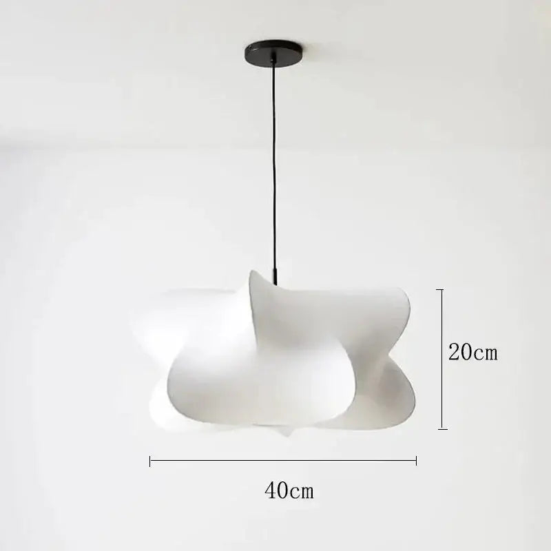 Minimalist Silk Pendant Lamp Japandi Lighting for Living Room Bedroom - Lamps