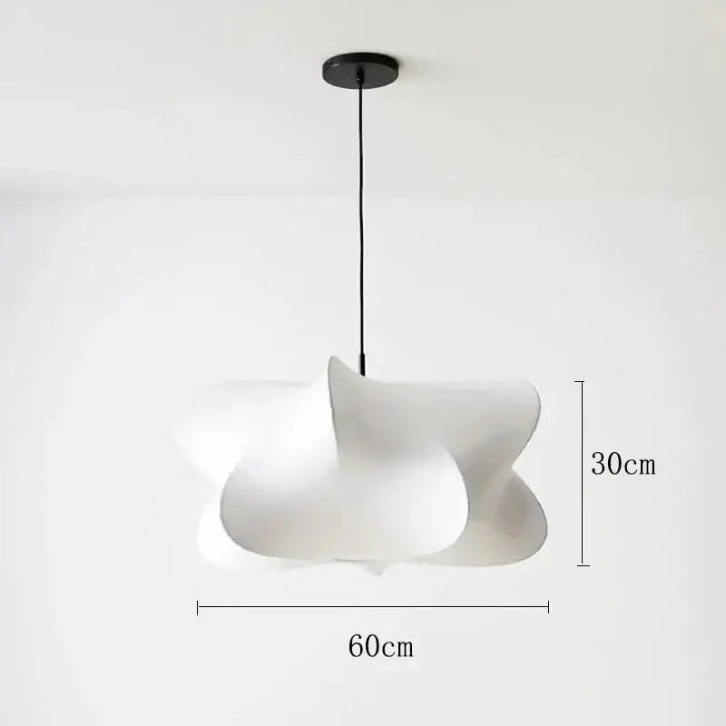 Minimalist Silk Pendant Lamp Japandi Lighting for Living Room Bedroom - Lamps