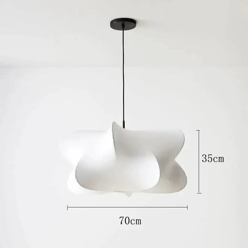 Minimalist Silk Pendant Lamp Japandi Lighting for Living Room Bedroom - Lamps